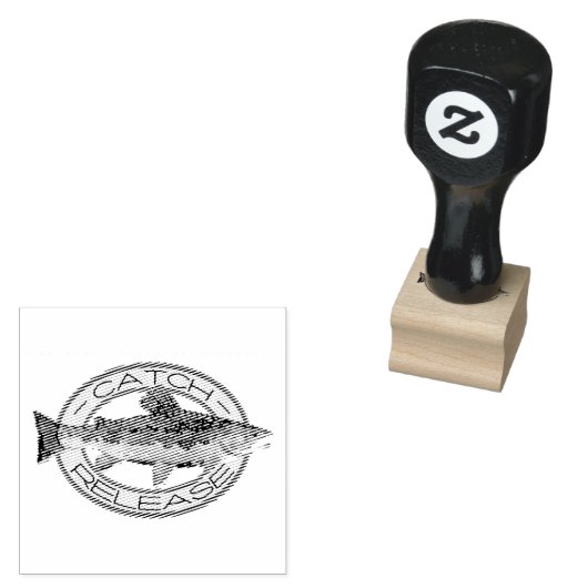 Vangst en vrijlating Brook Trout Gevist Rubberstempel (Gestempeld)