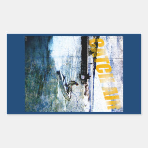 Vangst lucht rechthoekige sticker