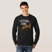 Vangst Mannen Pap Catfish King Vist jagers T-shirt (Voorkant volledig)