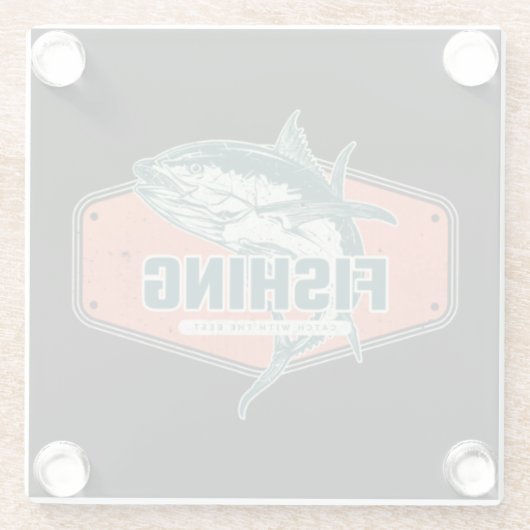 Vangst met de beste | VISSEN | Glazen Onderzetter (Achterkant)