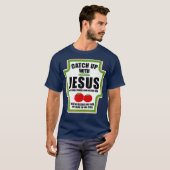 Vangst met Jezus grappige religieuze omstandighede T-shirt (Voorkant volledig)
