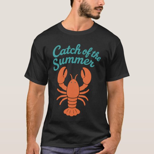 Vangst van de Zomer • Kreeft Kust Kunst T-shirt (Voorkant)