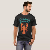 Vangst van de Zomer • Kreeft Kust Kunst T-shirt (Voorkant volledig)