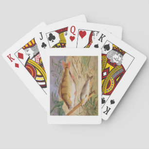 Vangst van grove vis (olie op het paneel) speelkaarten