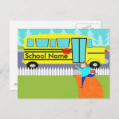  vangst van het Briefkaart van de schoolbus (Voorkant / Achterkant)