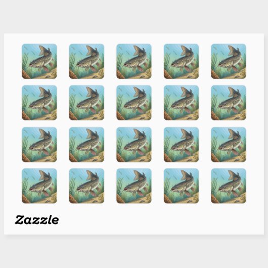 Vangst Vierkante Sticker (Vel)