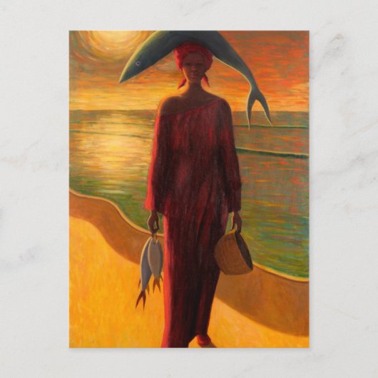 Vangst voor de avond briefkaart (Voorkant)