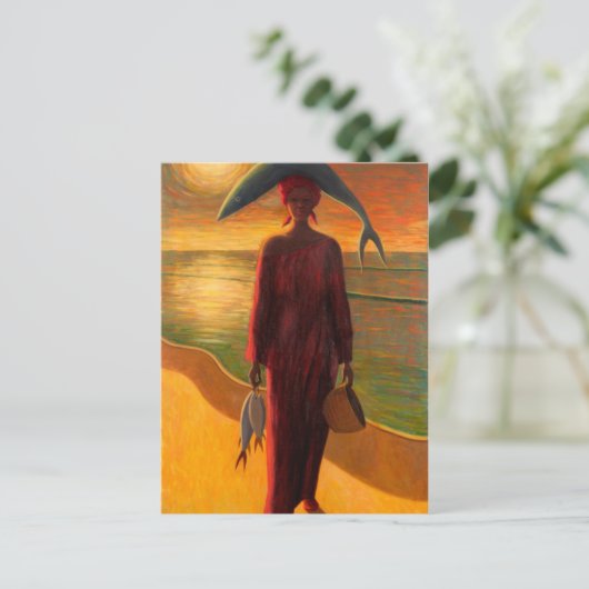 Vangst voor de avond briefkaart (Staand voorkant)