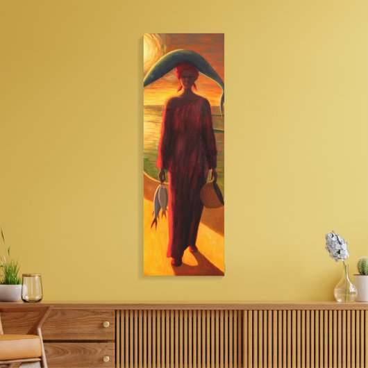 Vangst voor de avond canvas afdruk (Insitu (Woonkamer))