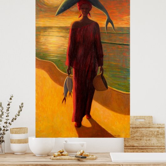 Vangst voor de avond poster (Keuken)