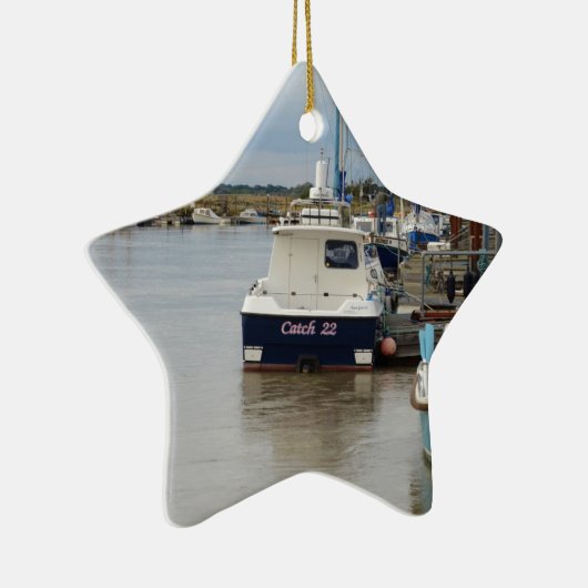 Vangst voor motorboten 22 keramisch ornament (Rechts)