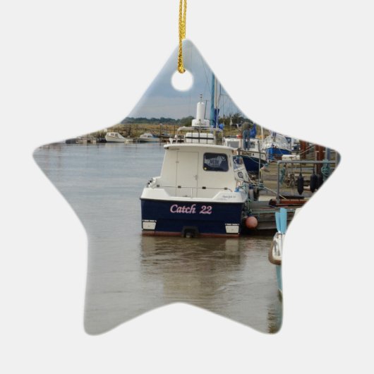 Vangst voor motorboten 22 keramisch ornament (Voorkant)