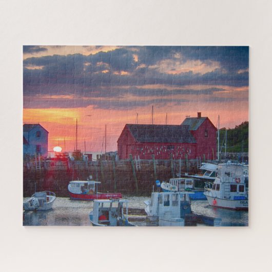 Vangstdagen op Rockport Harbour Legpuzzel (Horizontaal)