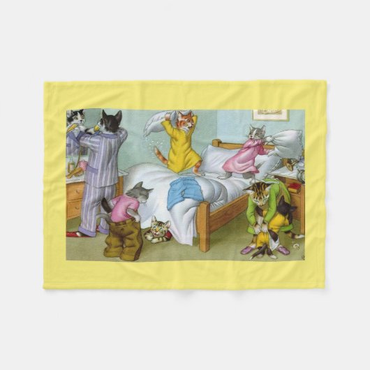 VANGSTEN: Bedlam in de bedtijd - Vleekzak Fleece Deken (Voorkant (Horizontaal))