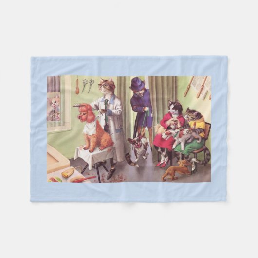 VANGSTEN: Bulldog aan de Barbers - Fleece Blanket Deken (Voorkant (Horizontaal))