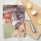 VANGSTEN: Bulldog op de Barbers - Tea Towel Theedoek (Quarter Fold)