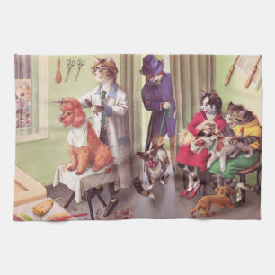 VANGSTEN: Bulldog op de Barbers - Tea Towel Theedoek