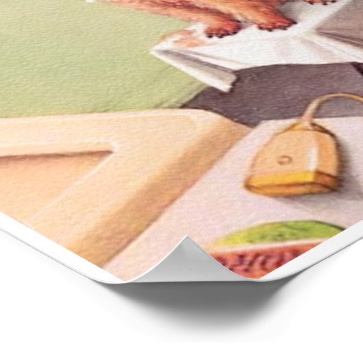 VANGSTEN: Bulldog op het Barbers Poster Art (Hoek)