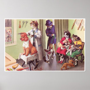 VANGSTEN: Bulldog op het Barbers Poster Art