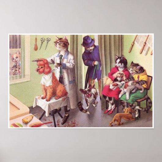 VANGSTEN: Bulldog op het Barbers Poster Art (Voorkant)