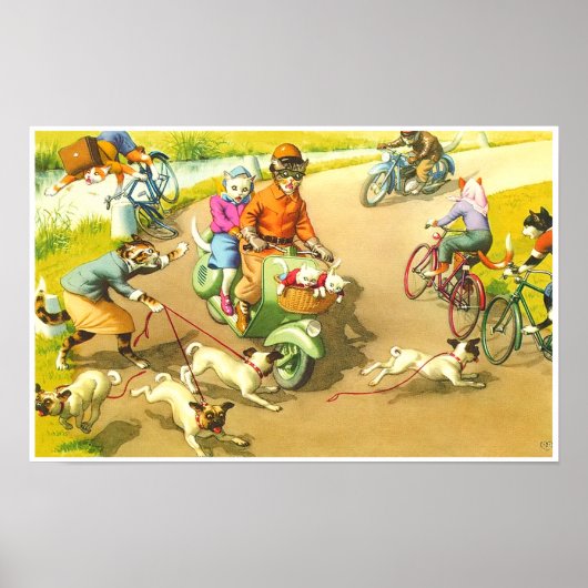 VANGSTEN: een Poster met een wildscooter (Voorkant)