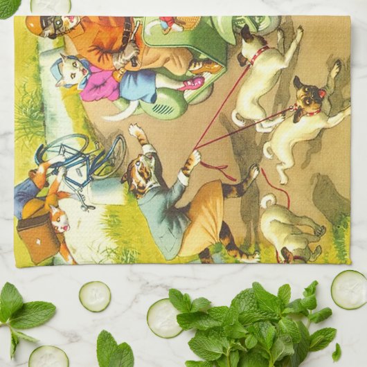 VANGSTEN: Een Wilde Scooter Ride - Thea Towel Theedoek (Gevouwen)