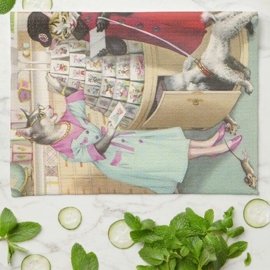 VANGSTEN: Kaart die Chaos koopt - Tea Towel Theedoek (Gevouwen)