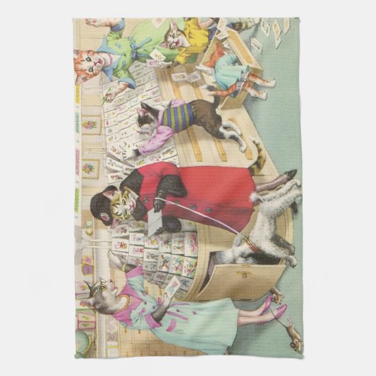 VANGSTEN: Kaart die Chaos koopt - Tea Towel Theedoek (Verticaal)