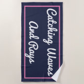 Vangstgolven en stralen keukenhanddoek strandlaken (Voorkant)