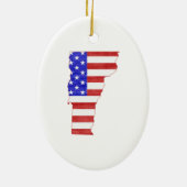 Vangstkaart van de Amerikaanse vlag "silhouette" Keramisch Ornament (Achterkant)