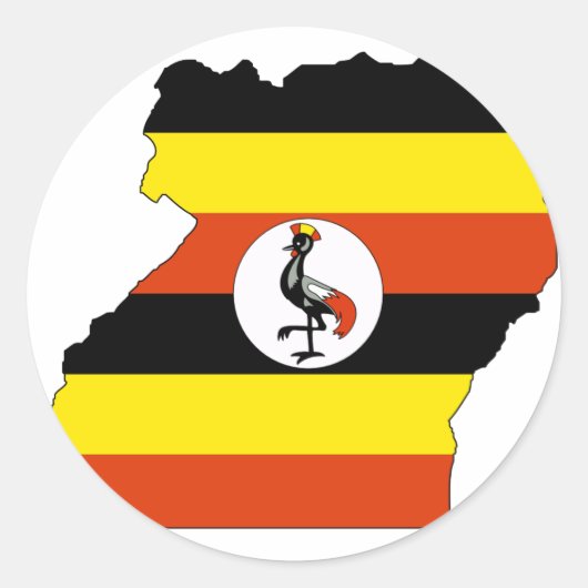 Vangstkaart van Uganda Ronde Sticker (Voorkant)