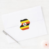 Vangstkaart van Uganda Ronde Sticker (Envelop)