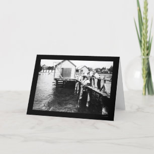 Vangstkrabben bij koloniaal strand, VA 1914 Kaart