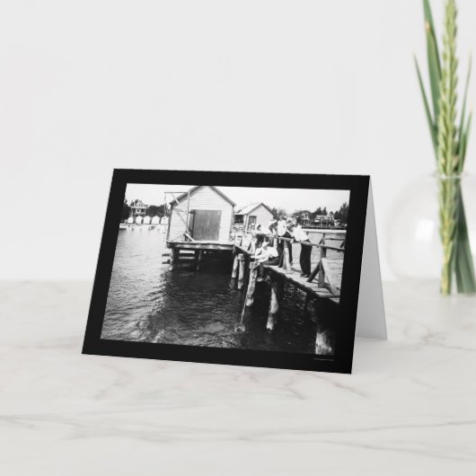 Vangstkrabben bij koloniaal strand, VA 1914 Kaart (Voorkant)