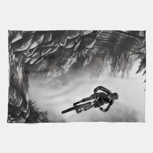 Vangstlucht - Bergbakketzak voor digitale micropos Theedoek (Horizontaal)