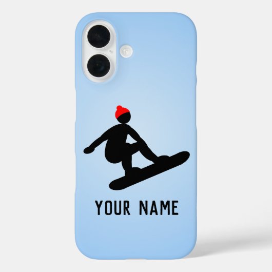Vangstlucht - Snowboarder in kool, jouw tekst Case-Mate iPhone Case (Achterkant)