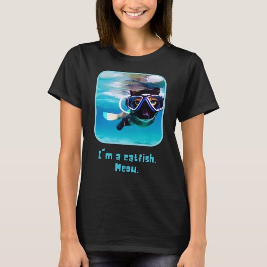 Vangstmauwen - Funny Cat Snorkeling T-Shirt (Voorkant)