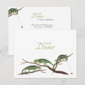 Vangstvliegen Quirky Dinner Invitation Chameleons Kaart (Voorkant / Achterkant)