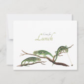 Vangstvliegen Quirky Lunch Invitation Chameleons Kaart (Voorkant)