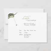 Vangstvliegen Quirky Lunch Invitation Chameleons Kaart (Achterkant)