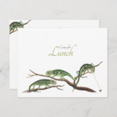 Vangstvliegen Quirky Lunch Invitation Chameleons Kaart (Voorkant / Achterkant)