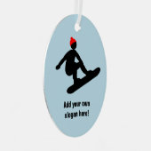 Vangstvliegtuig - Snowboarder in rood pet - jouw t Metalen Ornament (Voorkant Rechts)