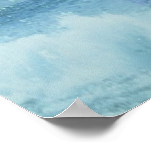 VANGT DE WAVE | oceaanblauw Poster (Hoek)