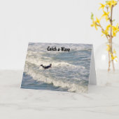 VANGT EEN WAVE-BIRTHDAY WISHES KAART (Gele Bloem)