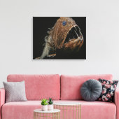 Vangtand (Anoplogaster cornuta), orde Beryciforme Canvas Afdruk (Insitu (Woonkamer))