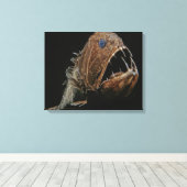 Vangtand (Anoplogaster cornuta), orde Beryciforme Canvas Afdruk (Insitu (Houten vloer))