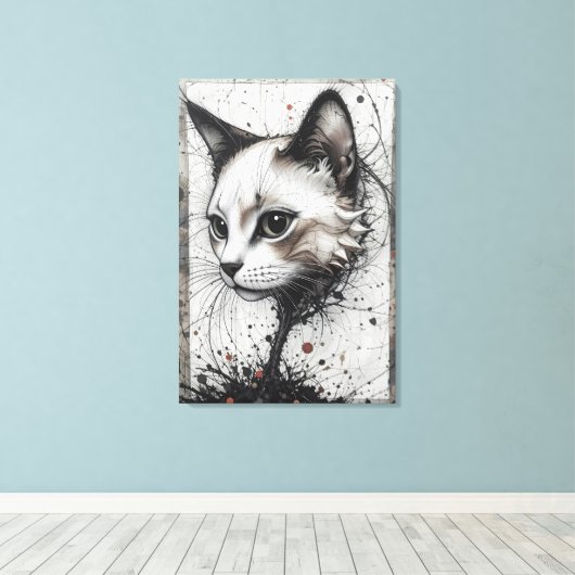 Vanguard Cat Canvas Afdruk (Insitu (Houten vloer))
