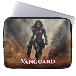 Vanguard – Futuristische Vrouwelijke Krijger Laptop Sleeve