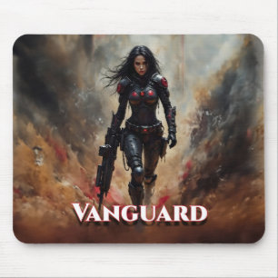 Vanguard – Futuristische Vrouwelijke Krijger Muismat
