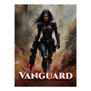 Vanguard – Futuristische Vrouwelijke Krijger Perfect Poster